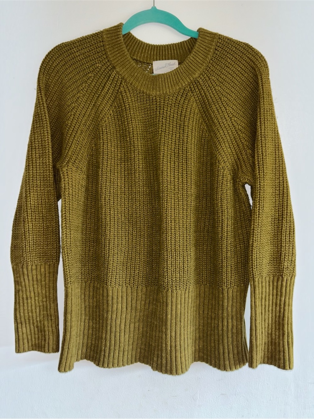 Universal Thread Olive Green Chunky Knit Crewneck Sweater Women's XL